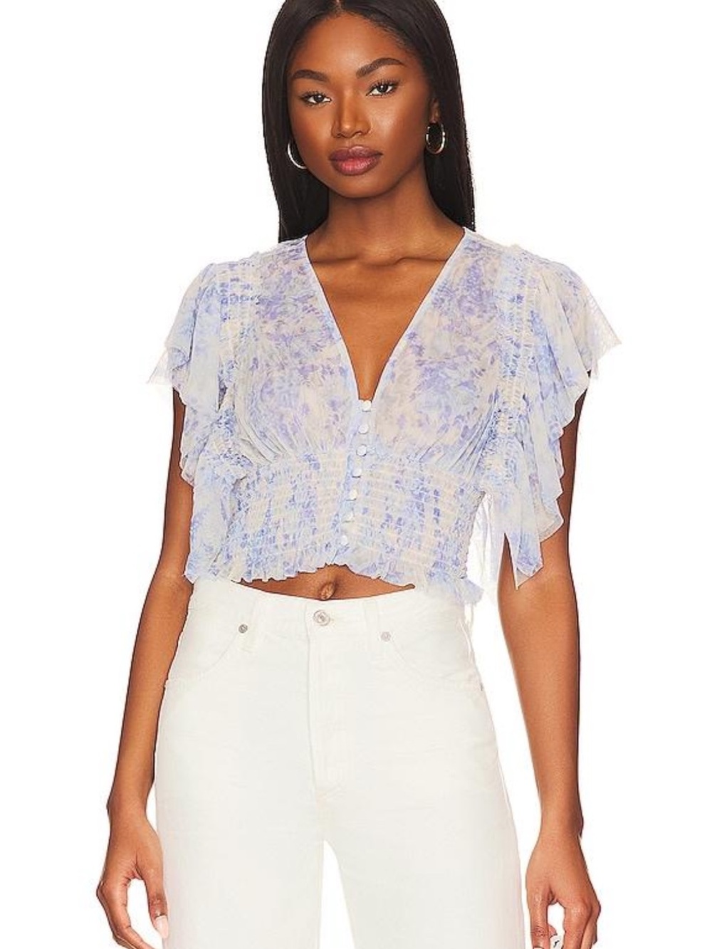 Free People Sugar Top in the colour ‘Porcelain Combo’